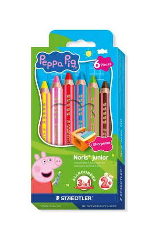 Produktfoto för Färgpennor STAEDTLER Noris® Gurli Pig - med 6 st. assorterade färger