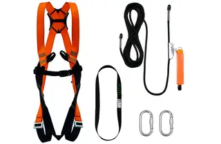 Produktfoto för FallSafe BASIC 1 - 10m - Fallskyddsutrustning med sele, 2 karbinhakar och 1 m monteringsband