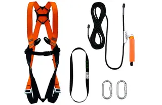 Produktfoto för FallSafe BASIC 1 - 10m - Fallskyddsutrustning med sele, 2 karbinhakar och 1 m monteringsband