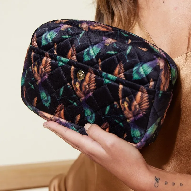 Bild 3 för Fan Palm Beauty Bag Black Hummingbird Medium