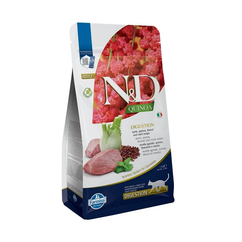 Bild 1 för Farmina Pet Food N&amp D Quinoa, Adult, Lamm, 1,5 kg, Spannmålsfritt, Smakfritt foder, Antioxidanter ingår