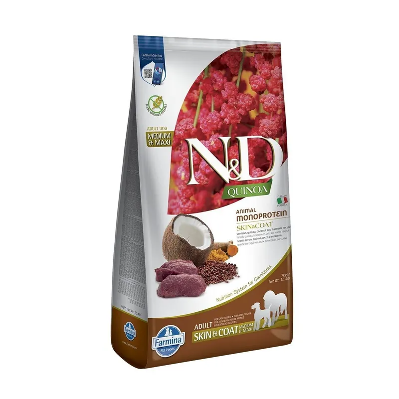 Bild 1 för Farmina Pet Food N&D Quinoa, Vuxen, Maxi (26 - 44 kg), Medium (11 - 25 kg), Hjortkött, 7 kg