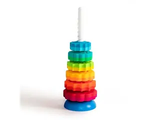 Produktfoto för Fat Brain Toys SpinAgain stapelleksak med spinn