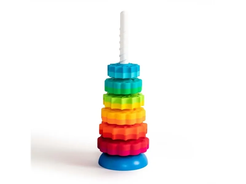 Alternativ bild 0 för Fat Brain Toys SpinAgain stapelleksak med spinn