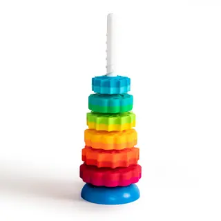 Produktfoto för Fat Brain Toys SpinAgain stapelleksak med spinn