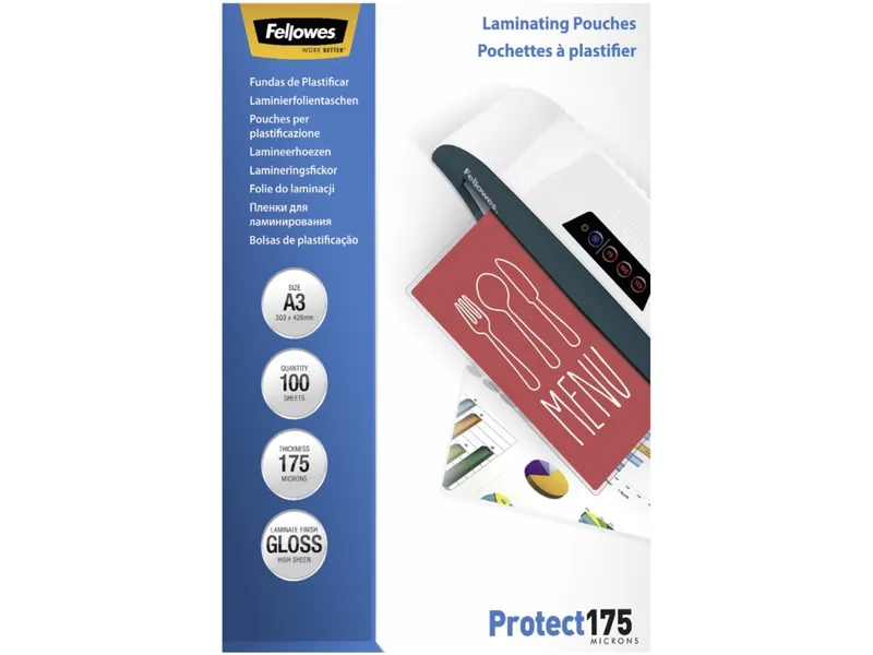 Alternativ bild 0 för Fellowes Laminating Pouches Protect 175 Micron -