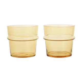 Produktfoto för Ferm Living Boya dricksglas lågt 30 cl 2-pack Yellow