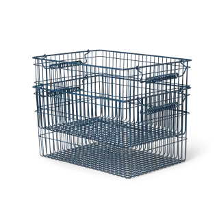 Produktfoto för ferm LIVING - Cala Stackable Baskets Set of 2 Dark Blue