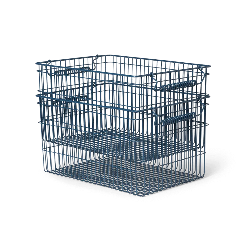 Alternativ bild 0 för ferm LIVING - Cala Stackable Baskets Set of 2 Dark Blue