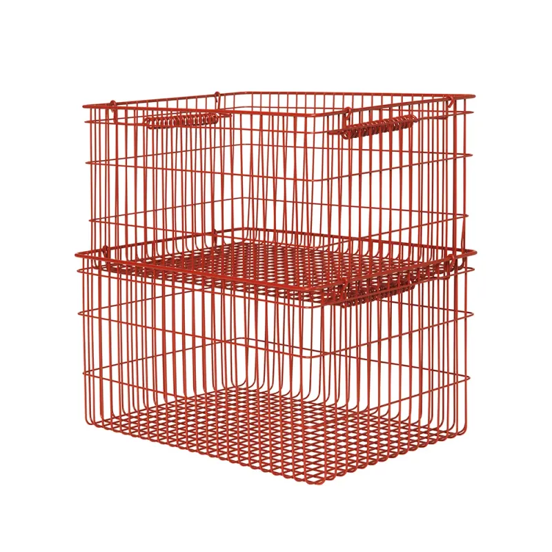Alternativ bild 0 för ferm LIVING - Cala Stackable Baskets Set of 2 Poppy Röd