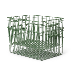 Produktfoto för ferm LIVING - Cala Stackable Baskets Set of 2 Verdant Grön