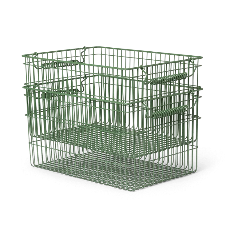 Alternativ bild 0 för ferm LIVING - Cala Stackable Baskets Set of 2 Verdant Grön