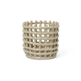 Produktfoto för Ferm Living - Ceramic Basket - Korg - Small - Cashmere - Ø16 x H14,5 cm