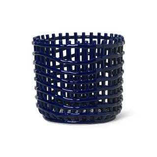 Produktfoto för ferm LIVING - Ceramic Basket Large Blue ferm LIVING