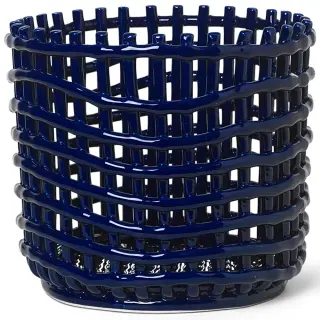 Produktfoto för ferm LIVING - Ceramic Basket Large Blue ferm LIVING