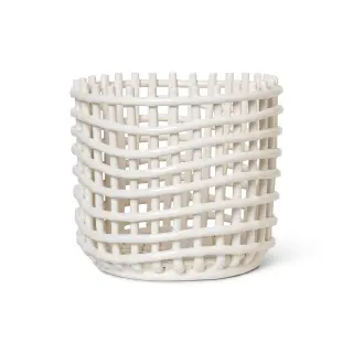 Produktfoto för ferm LIVING - Ceramic Basket Large Off-White ferm LIVING