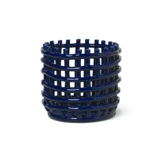 Produktfoto för ferm LIVING - Ceramic Basket Small Blue ferm LIVING