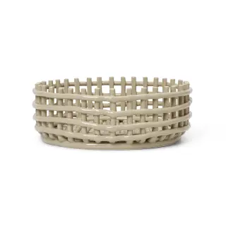 Produktfoto för Ferm Living - Ceramic Centrepiece - Kruka - Cashmere - Ø29 x H10 cm