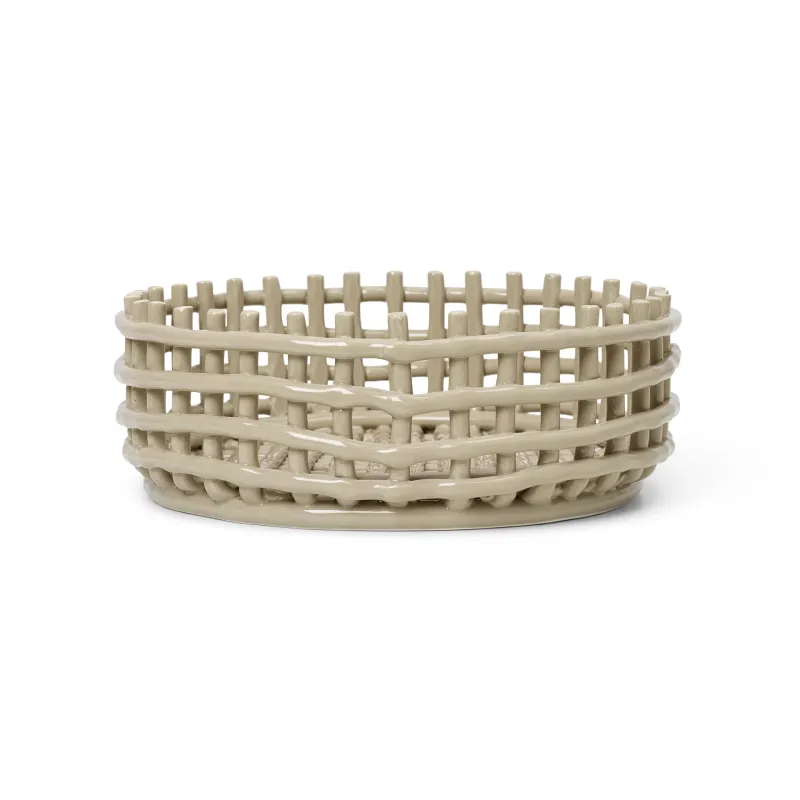 Alternativ bild 0 för Ferm Living - Ceramic Centrepiece - Kruka - Cashmere - Ø29 x H10 cm