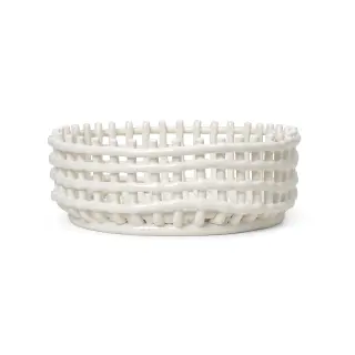 Produktfoto för Ferm Living - Ceramic Centrepiece - Kruka - Off-White - Ø29 x H10 cm