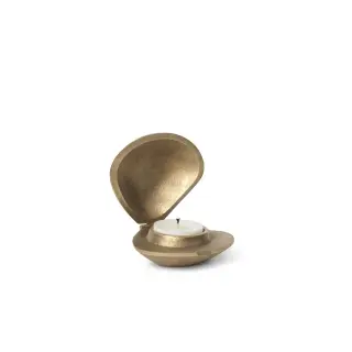Produktfoto för ferm LIVING - Clam Candle Holder Brass ferm LIVING