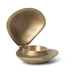 Produktfoto för ferm LIVING - Clam Candle Holder Brass ferm LIVING