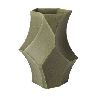 Produktfoto för Ferm Living - Cueva Vase - Ljusplatta - H26 - Dark Sage - W19 x D17 x H26 cm