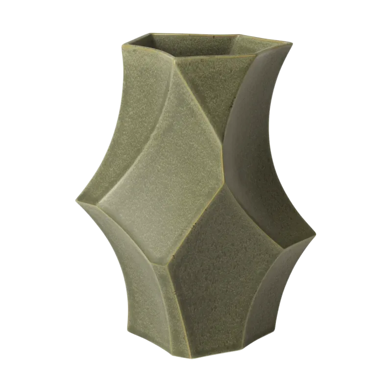 Alternativ bild 0 för Ferm Living - Cueva Vase - Ljusplatta - H26 - Dark Sage - W19 x D17 x H26 cm