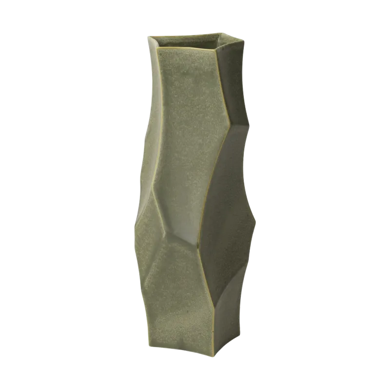 Alternativ bild 0 för Ferm Living - Cueva Vase - Ljusplatta - H37 - Dark Sage - W15 x D14 x H37 cm