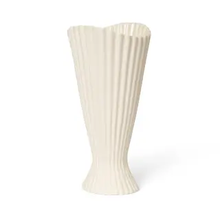 Produktfoto för Ferm Living - Fountain Vase  - Vas - Off-white - B: 12 x H: 23 x D: 11 cm