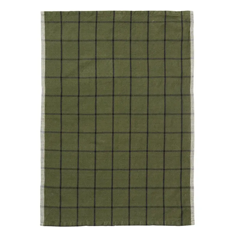 Alternativ bild 0 för Ferm Living - Hale Tea Towel - Kökshandduk - Green/Black - W50 x H70 cm