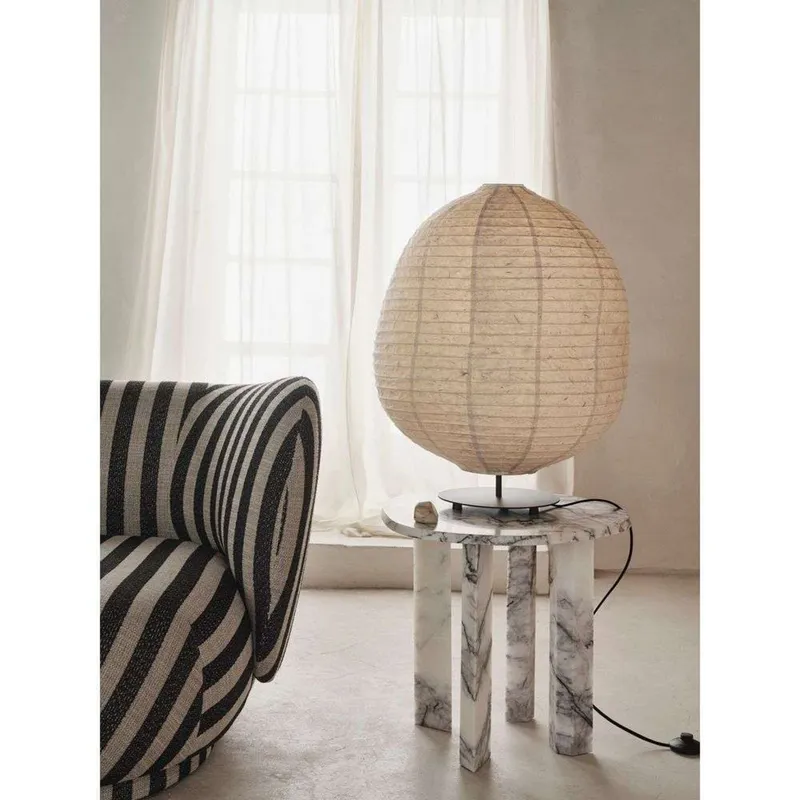 Bild 3 för ferm LIVING - Kurbis Golvlampa Low Natural/Svart