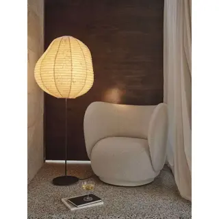 Produktfoto för ferm LIVING - Kurbis Golvlampa Tall Natural/Svart