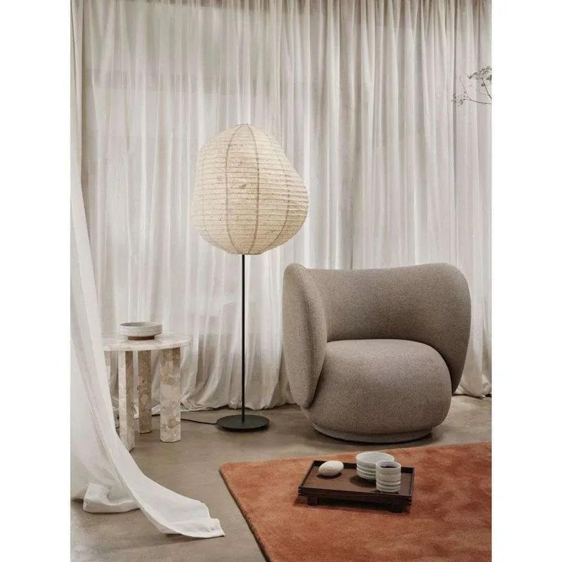 Bild 4 för ferm LIVING - Kurbis Golvlampa Tall Natural/Svart
