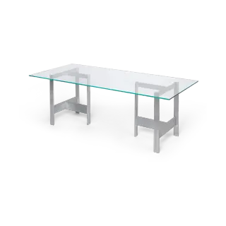 Produktfoto för Ferm Living - Lager Dining Table  - Matbord - 90 x 200 - Glass/Aluminium - B: 90 x H: 76 x D: 200 cm