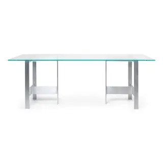 Produktfoto för Ferm Living - Lager Dining Table  - Matbord - 90 x 200 - Glass/Aluminium - B: 90 x H: 76 x D: 200 cm