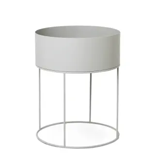 Produktfoto för ferm LIVING - Plant Box Light Grey Round ferm LIVING