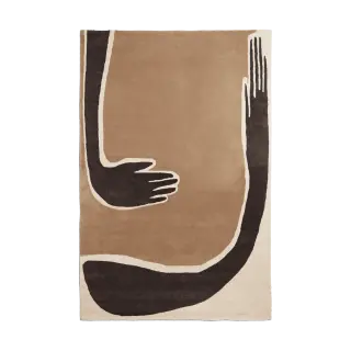 Produktfoto för ferm LIVING Pose matta Coffee-off white, 200x300 cm