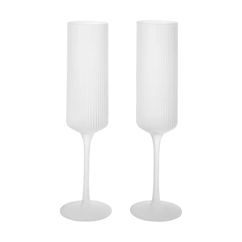 Alternativ bild 0 för Ferm Living - Ripple Champagne Flutes - Champagneglas - Frosted - W6 x D6 x H22.6 cm