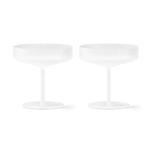 Produktfoto för ferm LIVING - Ripple Champagne Saucers 2 pcs. Frosted ferm LIVING