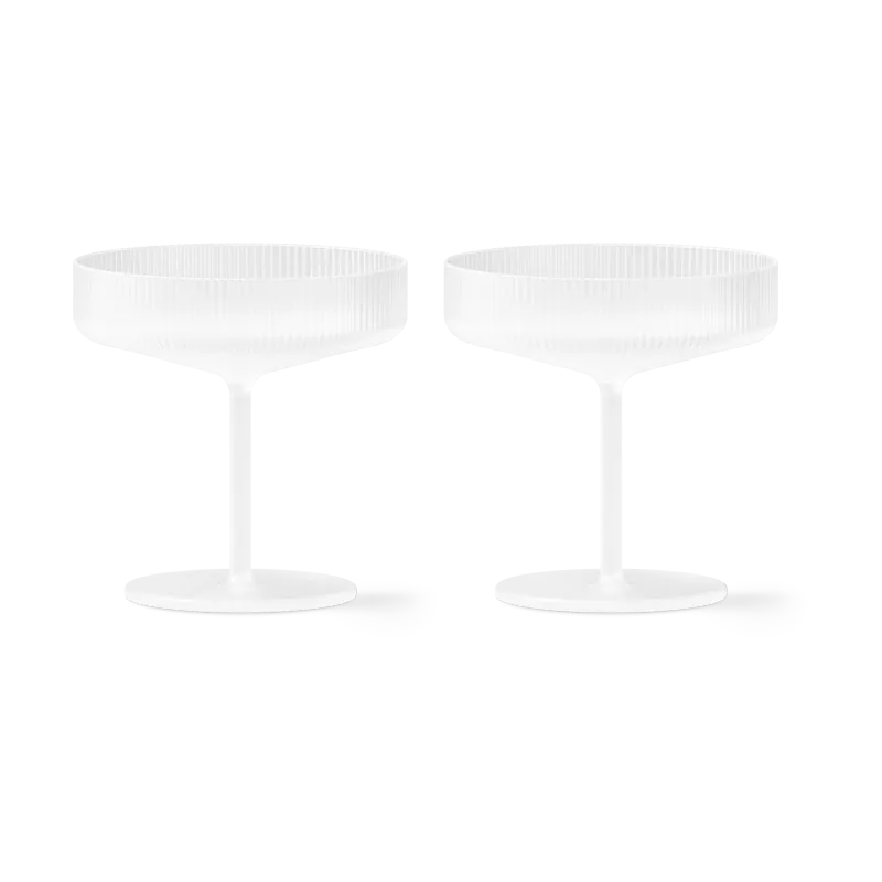 Alternativ bild 0 för ferm LIVING - Ripple Champagne Saucers 2 pcs. Frosted ferm LIVING
