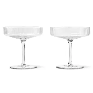 Produktfoto för ferm LIVING - Ripple Champagne Saucers Set of 2 Clear ferm LIVING