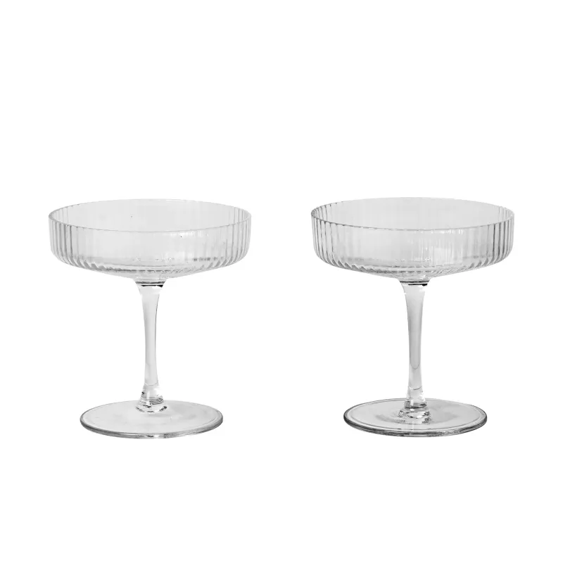 Alternativ bild 0 för ferm LIVING - Ripple Champagne Saucers Set of 2 Clear ferm LIVING