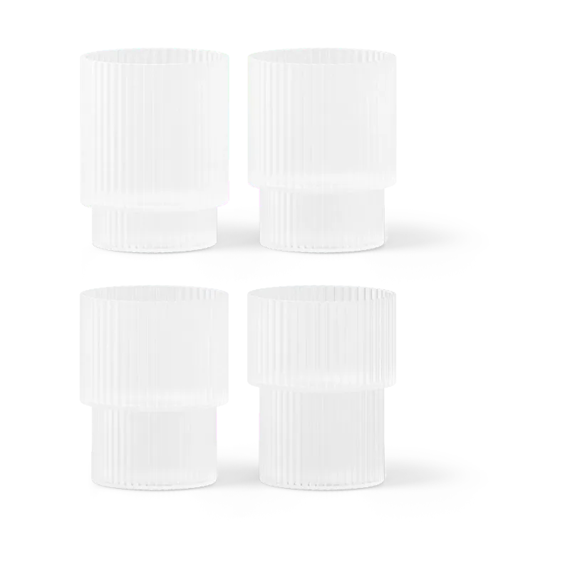 Alternativ bild 0 för ferm LIVING - Ripple Glasses 4 pcs. Frosted ferm LIVING