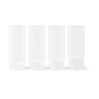 Produktfoto för ferm LIVING - Ripple Long Drink Glasses 4 pcs. Frosted ferm LIVING
