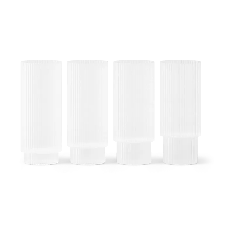 Alternativ bild 0 för ferm LIVING - Ripple Long Drink Glasses 4 pcs. Frosted ferm LIVING