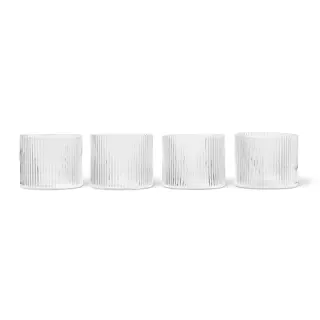 Produktfoto för ferm LIVING - Ripple Low Glasses Set of 4 Clear ferm LIVING