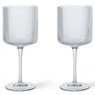 Produktfoto för ferm LIVING - Ripple Röd Wine Glasses Set of 2 Clear