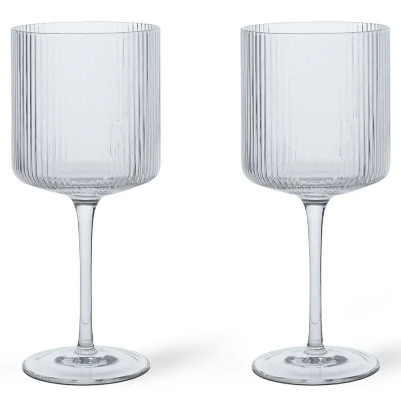Alternativ bild 0 för ferm LIVING - Ripple Röd Wine Glasses Set of 2 Clear
