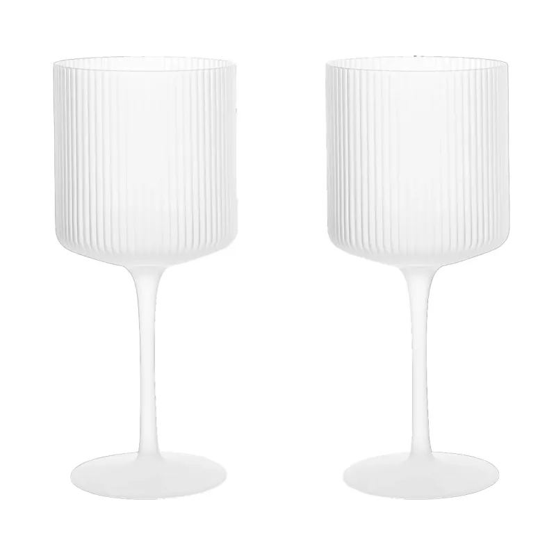 Alternativ bild 0 för ferm LIVING - Ripple Röd Wine Glasses Set of 2 Frosted